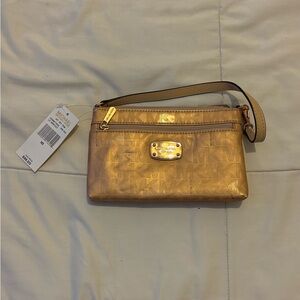 Michael Kors Metallic Rose Gold Wristlet